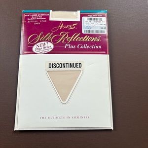 Vintage Hanes Silk Reflections Linen pantyhose 2 PLUS control top SILKY SHEER
